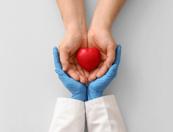 Board-certified cardiologist performing a heart examination and cardiovascular assessment for a patient