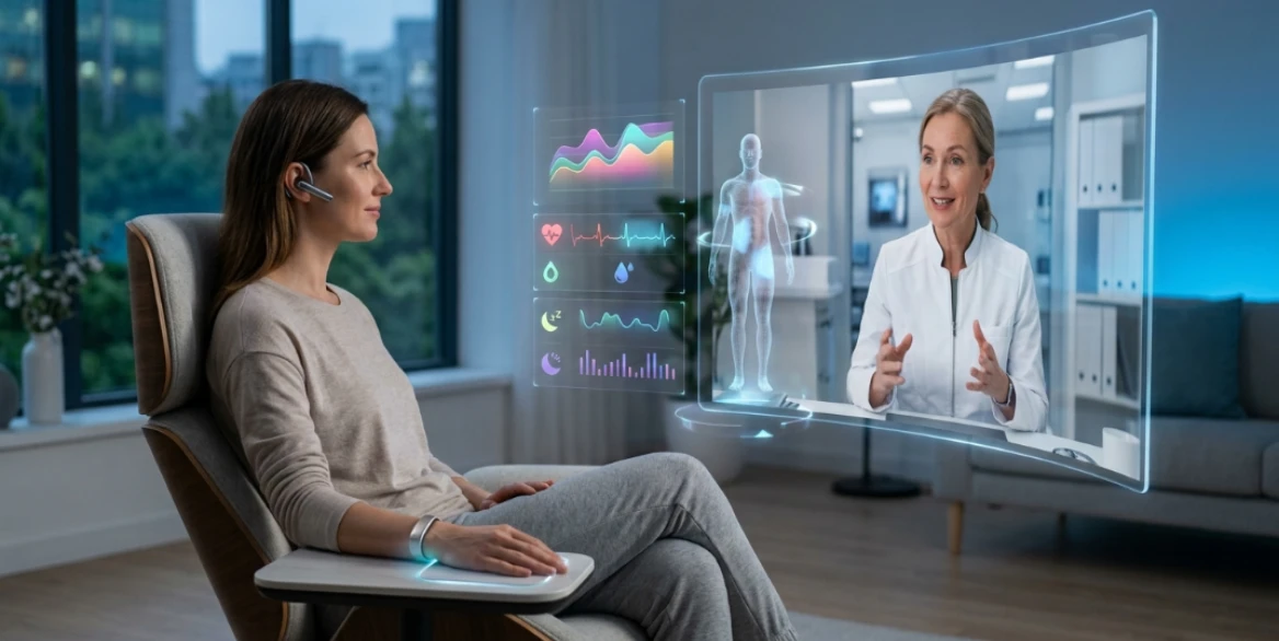Patient have a virtual chat with the doctor online
