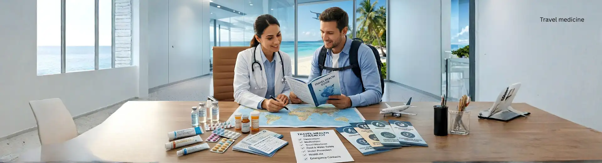 Travel medicine specialist providing pre-travel consultation, vaccination guidance, and international travel health planning